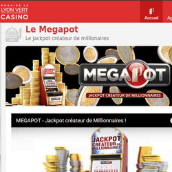 Jackpot progressif au Casino le Lyon vert