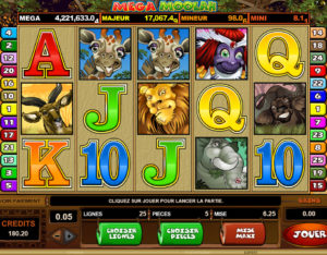 Le Jackpot progressif Mega Moolah est une des machines a sous les plus rémunératrices du igaming