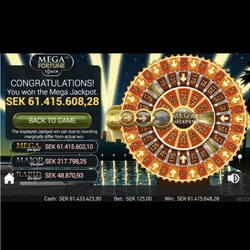 Jackpot progressif Mega Fortune de Netent